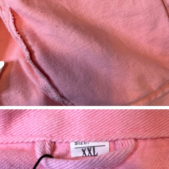 Pink denim distressed jacket - Picture 3 of 3